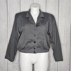 VTG 80s Riverstone Adventure Clothing Company Gray Bomber Jacket, size 14
